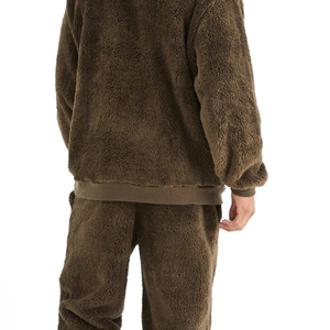 2024 Latest Design <b>Mens</b> Cozy <b>Sherpa</b> <b>Hoodie</b> and Sweatpants Unisex Winter <b>Fleece</b> Tracksuit - Product Image 5