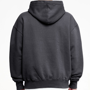 Vente en gros de sweat à capuche unisexe vierge en Polyester/Coton, coupe droite et ample, épaules tombantes, en molleton bouclette, de haute qualité, longueur standard - Product Image 6