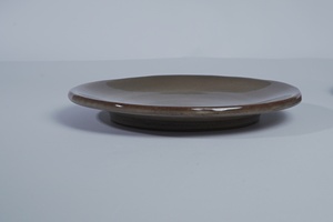 Taupe Brown Rim Japandi Eco Friendly Durable Ceramic Dinner <b>Plate</b> 26cm for Restaurant Hotel Cafe Serving Main Course <b>Steak</b> Dish - Product Image 5