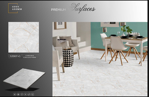 Azulejos de Porcelana Brillante de Diseño Moderno de 600x600 mm, Azulejos de Cerámica para Piso con Impresión de Mármol de 60x60 cm, Pulidos a Precio Moderno - Product Image 2