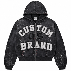 Nouvelle Arrivée 2026 – Sweat à Capuche Streetwear Personnalisé Style Y2K avec Broderie, 100% Coton Molletonné Respirant, Coupe Boxy Épaules Tombantes pour Homme - Product Image 1