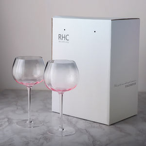 Verre à Gobelet en Cristal Soufflé à la Main Côtelé Coloré et Réutilisable pour Mariage, Verre à Vin avec Ballon à <span class=keywords><strong>Gin</strong></span> - Product Image 1