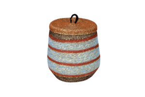 Striped <b>Plant</b> Fiber Eco-Friendly Storage <b>Baskets</b> Set with Handles Bowl Shape Rustic Multi-Purpose Home Decor - Product Image 2