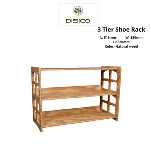 Wood Shoe Rack 3 Tier Entryway <b>Storage</b> Scandinavian Design Durable Cabinet - Product Image 2