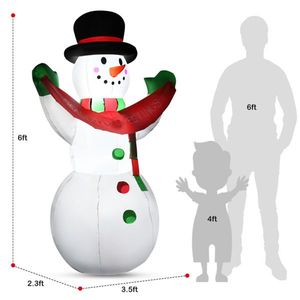 Pupazzo di Neve Gonfiabile di 1,8 Metri per Decorazioni Natalizie da Esterno - Product Image 2
