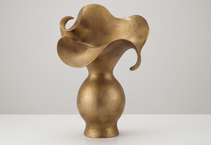 Jarrón Dorado Metálico Contemporáneo, Diseño Esculpido Único con Volantes, Maceta Alta para Decoración de Interiores de Sala de Estar, Suministro al por Mayor - Product Image 5