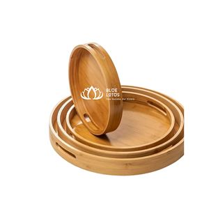 Plateau en bois écologique très vendu |   Plateau de service rectangulaire en bois naturel durable avec poignées - Product Image 1