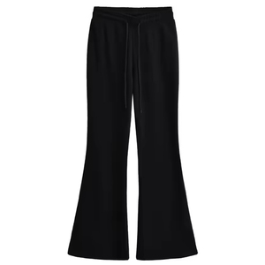 Best Custom Winter Lace Women <b>Trousers</b> Mid Waist Flare Leg Personalized Logo Printing Embroidery and Private Label Pants - Product Image 3