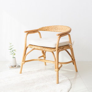 Fauteuil d'appoint pour îlot de cuisine et décoration de salon, fauteuil en rotin tressé à la main - Product Image 3