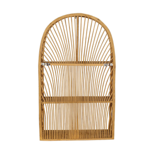 Wholesale Premium Natural Rattan & Bamboo Arched Rattan Shelf Luxury Handmade Wall Decor Storage for Modern Living Space - Product Image 2