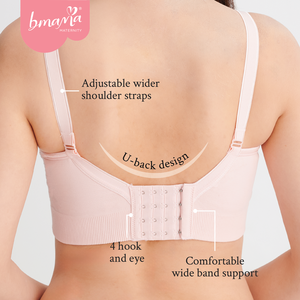 Mejor Sujetador de Lactancia Sin Costuras Tallas Grandes para Mujeres Embarazadas, Transpirable de Nylon, Uso Diario, Sin Aros, Copas Contorneadas, Espalda en U - Product Image 3