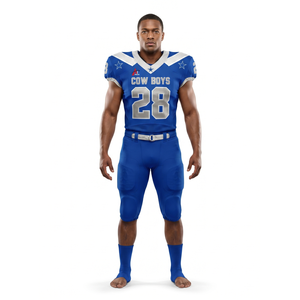 Maillot de football américain personnalisé en polyester robuste, maille filet, bleu roi, avec nom du joueur et nom de l'équipe, pour adultes et jeunes, tenue d'équipe OEM - Product Image 1