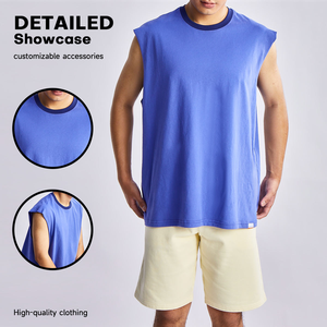 Débardeur athlétique ajusté pour homme, personnalisé, à séchage rapide, respirant, pour la gym, l'entraînement et le fitness, sans manches - Product Image 4