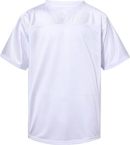 Maillot de sport léger en maille polyester blanche à manches courtes, col en V, à enfiler - Product Image 2