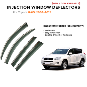 Déflecteur de vitre de voiture injecté pour Toyota RAV4 2009-2012, pare-pluie, visière anti-vent - Product Image 2