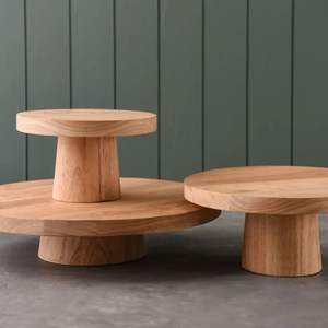 Elegante Soporte para Pastel de Madera con Acabado de Grano Natural para Decoración de Mesa de Postres en Bodas y Exhibición en Fiestas de Cumpleaños - Product Image 5