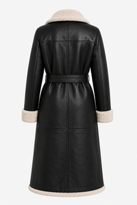 Manteau Aviateur en Cuir Véritable pour Femme, Doublure en Laine de Mouton Écologique, Imperméable, Long, Chaud et Luxueux pour l'Hiver – Vente en Gros - Product Image 4