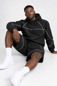 Conjunto Deportivo Ligero con Capucha para Hombre, Chaqueta y Pantalones Cortos, Ropa Deportiva Personalizada, Traje Informal de Dos Piezas para Actividades al Aire Libre - Product Image 6