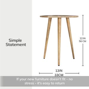 Table d'appoint antique artisanale de petite taille, conçue exclusivement, en bois massif, écologique, durable, meubles de salon, maison - Product Image 2