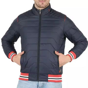 Blouson matelassé décontracté pour homme à manches longues, coupe ajustée, dernier modèle, fermeture éclair, couleur unie, service OEM disponible - Product Image 1