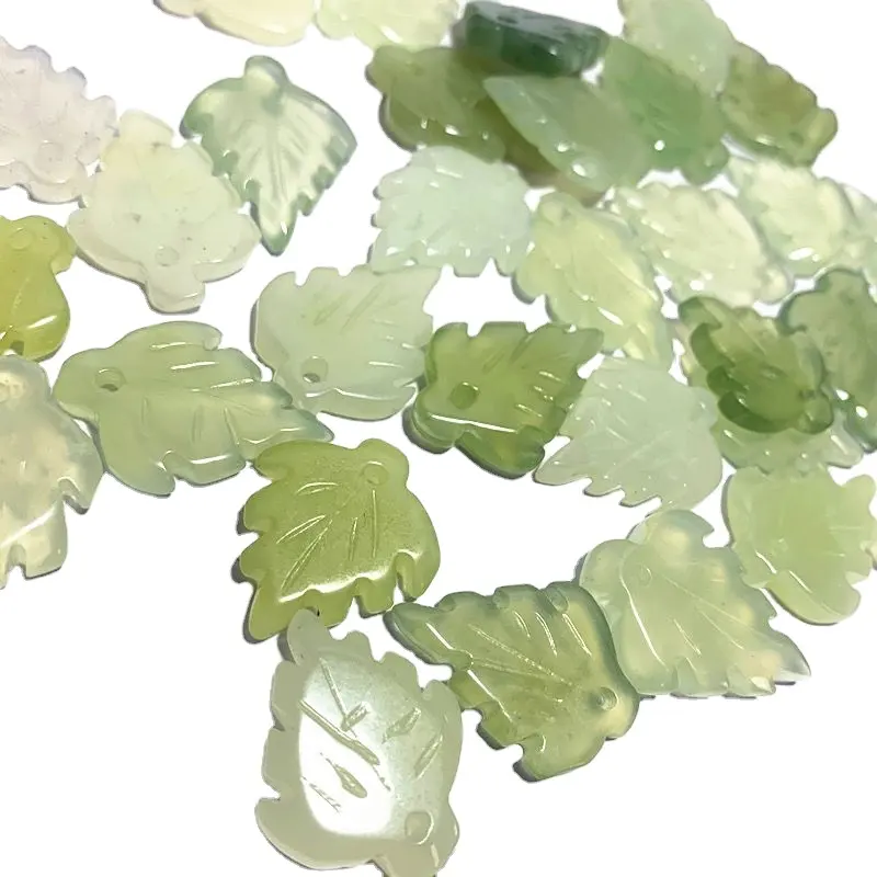 Alta Qualidade Natureza Cristal Verde Jade Gem Stoneade Jade esculpida folha jade Para Venda Jade Verde