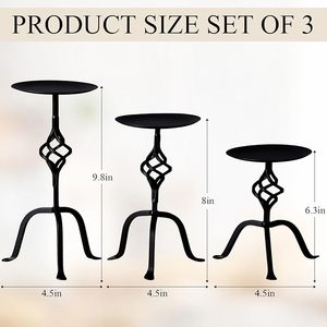 Candelabro de Hierro Fundido Personalizable con Acabado Rústico para Decoración del Hogar y Exhibición Elegante de Velas en Mesa - Product Image 2