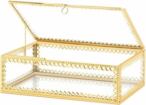 กล่องใส่เครื่องประดับแบบใส โครงโลหะ ดีไซน์ทันสมัย กล่องโชว์เครื่องประดับพร้อมโครงโลหะคุณภาพพรีเมียม - Product Image 3