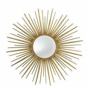 Golden Sunburst <b>Wall</b> <b>Mirror</b> Round Brass Frame Decorative Handmade Modern Home Accent Piece - Product Image 4