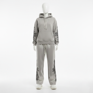 SHY SPORTS OEM Pantalon de jogging évasé personnalisé effet vieilli en coton biologique épais avec empiècements latéraux, style streetwear premium - Product Image 1