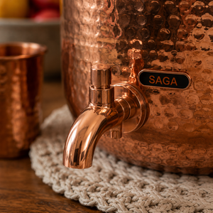 Dispensador de Agua de Cobre Martillado Hecho a Mano con Grifo, Contenedor de Almacenamiento de Bebidas para Hogar, Hotel, Restaurante, Servidor de Jugo, Té y Agua - Product Image 4