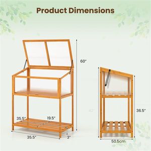 Serra 2-in-1 in legno di abete con ripiano a doghe e tetto regolabile per una stagione di coltivazione prolungata - Product Image 3