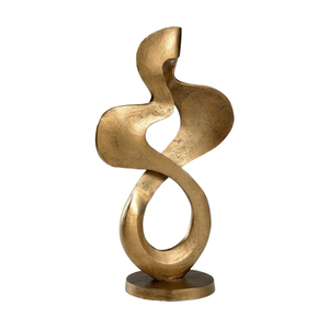 Sculpture artisanale en métal doré, motif abstrait toile de corail, ornement de table moderne en aluminium pour salon et hôtel - Product Image 5