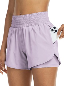 Shorts Deportivos de Cintura Alta para Mujer, Diseño en Capas, Anti-Exposición, con Bolsillos, Ecológicos, para Yoga y Running - Product Image 6