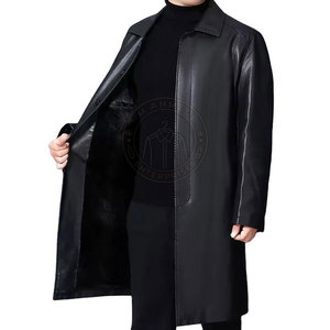 Manteau Trench en Cuir Classique pour Hommes, Léger, Écologique, Design Élégant avec une Fabrication de Qualité et une Texture Douce - Product Image 4
