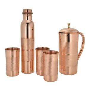 Handcrafted Copper Jug and Tumbler Set | Wholesale Copper <b>Drinkware</b> - Product Image 3