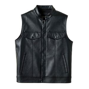 À la mode automne nouvelle veste en cuir pour hommes léger décontracté sport moto gilet à la mode Style Fit veste - Product Image 1