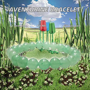 Green Aventurine Smooth Gemstone <b>Beaded</b> <b>Bracelet</b> Classic Cut Plain Natural Jewelry Unisex Anniversary Wholesale Price Per Piece - Product Image 2