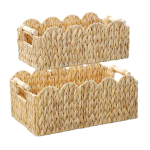 ตะกร้าสานจากผักตบชวาพร้อมหูหิ้ว สำหรับเก็บของในครัว คุณภาพสูง ปรับขนาดได้ ผลิตจากโรงงานในเวียดนาม - Product Image 2