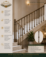 Balustre d'escalier moderne en fer forgé décoratif, barre torsadée solide, finition bronze antique, résistant à l'eau, pour extérieur, villa, hôtel