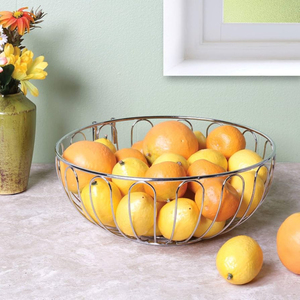 Cesta de Frutas de Metal Dorado Rosa de Lujo con Borde de Madera Natural, Malla Hexagonal Decorativa, Tazón para Verduras y Decoración de Mesa - Product Image 6