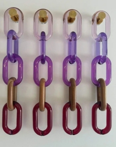 Acrylic Resin Link Chain Pendant <b>Chunky</b> Hollow <b>Ring</b> Handcrafted Decorative Ornament for Birthday Home Display - Product Image 6
