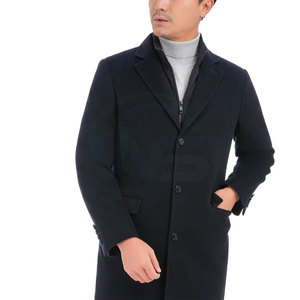 Manteau trench en tissu doux et lisse pour homme, long manteau d'hiver avec col large, fermeture à boutons et ceinture ajustable à la taille - Product Image 4