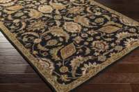 Tapis de couloir rectangulaire long en laine tuftée à la main, design moderne noir et or, pour la décoration intérieure, style artisanal, idéal pour pique-nique