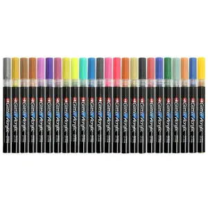 Small Glitter Acrylic Marker Pens with 24 color, DIY Craft Projects, Ceramic, Glass, Canvas, Mug, Metal, Wood LT-1115