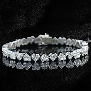 Unisex Silver Plated Tennis Bracelet with Princess Cut Moissanite Channel Setting Trendy Design GRA Certified for Wedding <b>Gifts</b> - Product Image 4