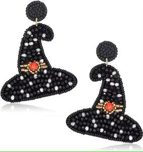 <b>Large</b> Embroidered Earrings Lightweight Embroidered crafts Earring Colored <b>Bead</b> Earring for Women - Product Image 2