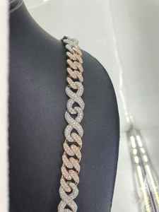 Cadena Cubana Estilo Miami con Diseño de Freno de Cerdo, Chapada en Plata de Ley 925 con Moissanita VVS DEF, Joyería HipHop para Novio - Product Image 4