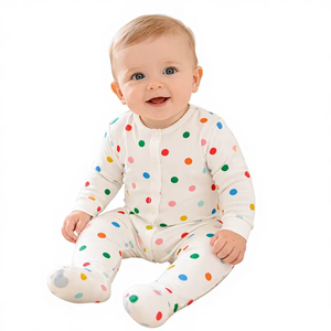 100% Cotton Customizable Baby Full Sleeve Romper Soft Breathable Skin Friendly Durable Unisex Infant Outfit - Product Image 1