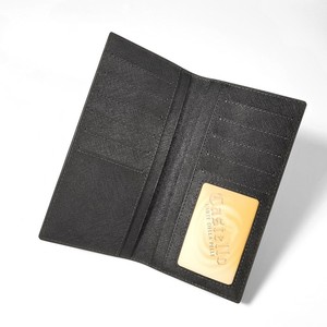 [Hot Item] Castello Saffiano Leather Long <b>Wallet</b> Open Closure Polyester Lining Men's Women's Unisex Navy Grey Green Black - Product Image 1