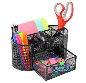 Metal <b>Desk</b> Organizer Double Tier Mesh Storage Holder Freestanding Office Supply Caddy Modern Design for <b>Desk</b> Neatening - Product Image 1